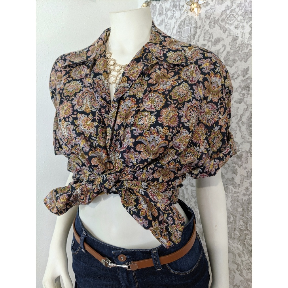 Vintage Valentino Paisley Button-Down Relaxed Fit Shirt - Picture 3 of 7